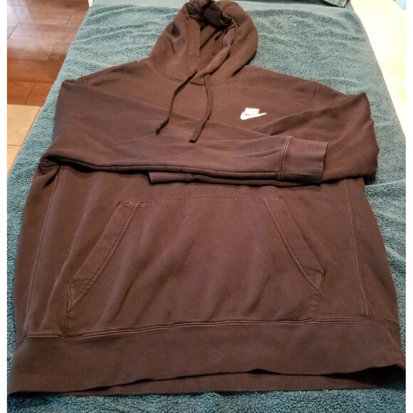 Nike club fleece pullover hoodie black bv2654-001 size large - Picture 1 of 9